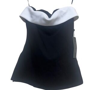 Emerson‎ Lang Young Contemporary Black White Off Shoulder Top S